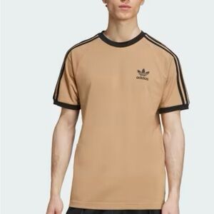 Adidas originals adicolor Men's Beige T-Shirt with Black Accents large